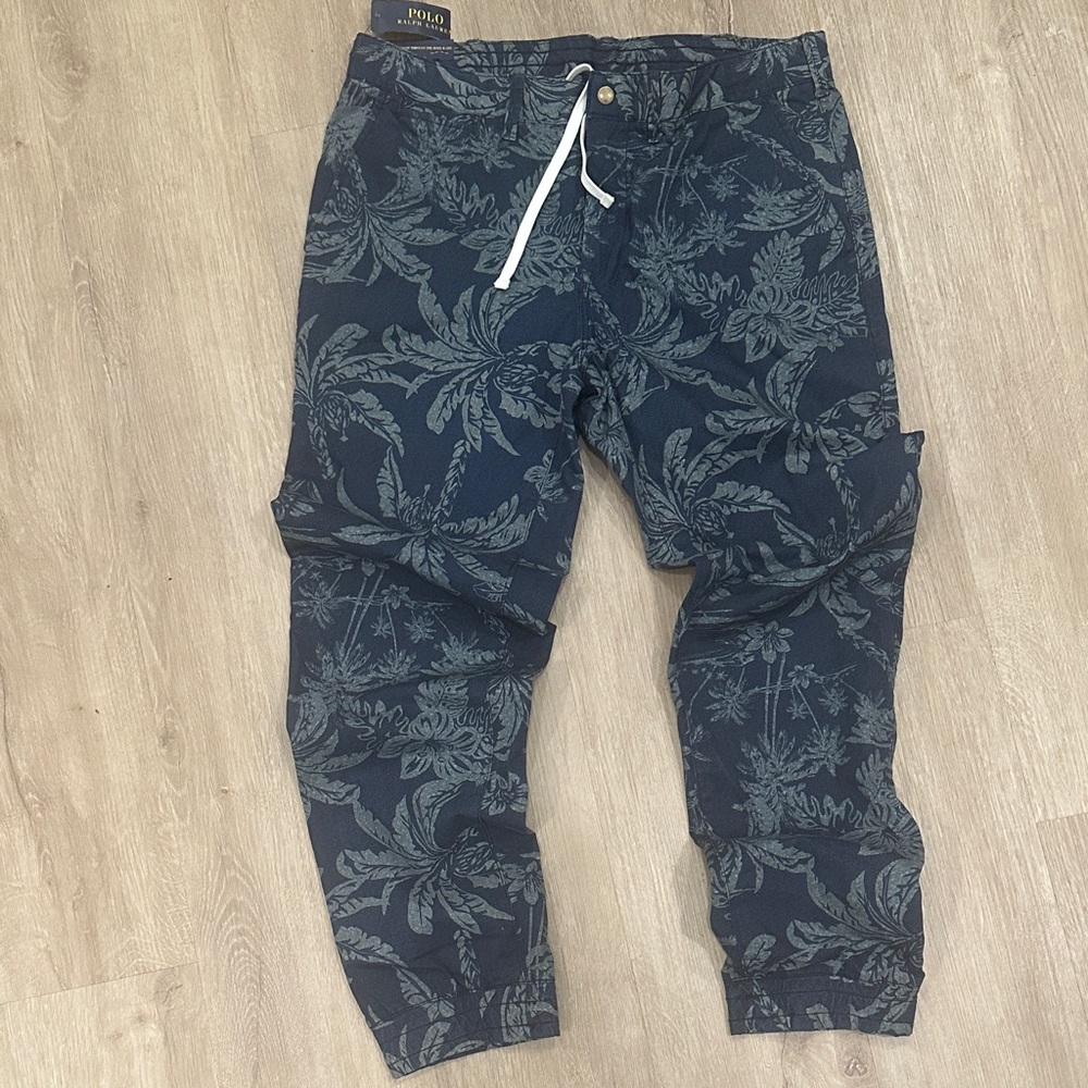 Polo Ralph Lauren Dark Blue Leaf Print Joggers